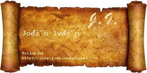 Joós Iván névjegykártya